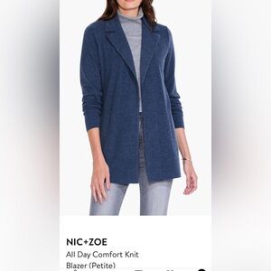 NIC+ZOE All Day Comfort Knit Blazer in Blue